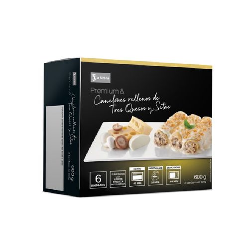 Canelones 3 quesos y setas Premium