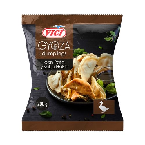 Gyozas d'ànec i salsa hoising