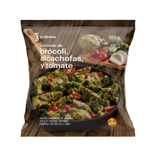 Saltat carxofes, bròcoli i tomàquet B.350g