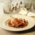 Confit-de-pato-con-boletus-y-salsa-agridulce