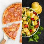 Pizza-prosciutto-y-guarnicion-de-verduras