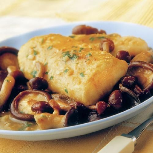 Lomo de merluza con setas