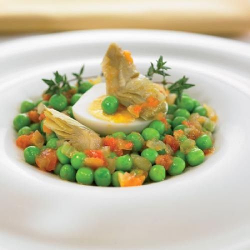 Guisantes con alcachofas
