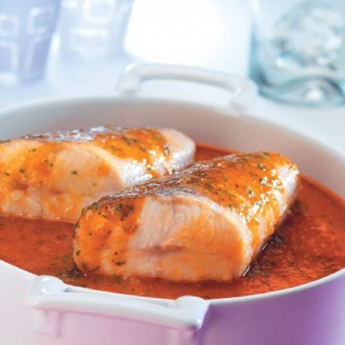 Colas de merluza en salsa