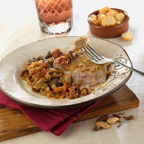 Atún guisado con setas
