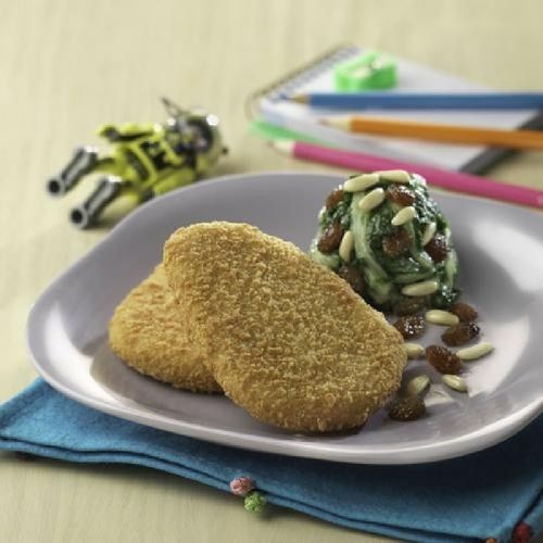 Escalope de pollo con acelgas salteadas