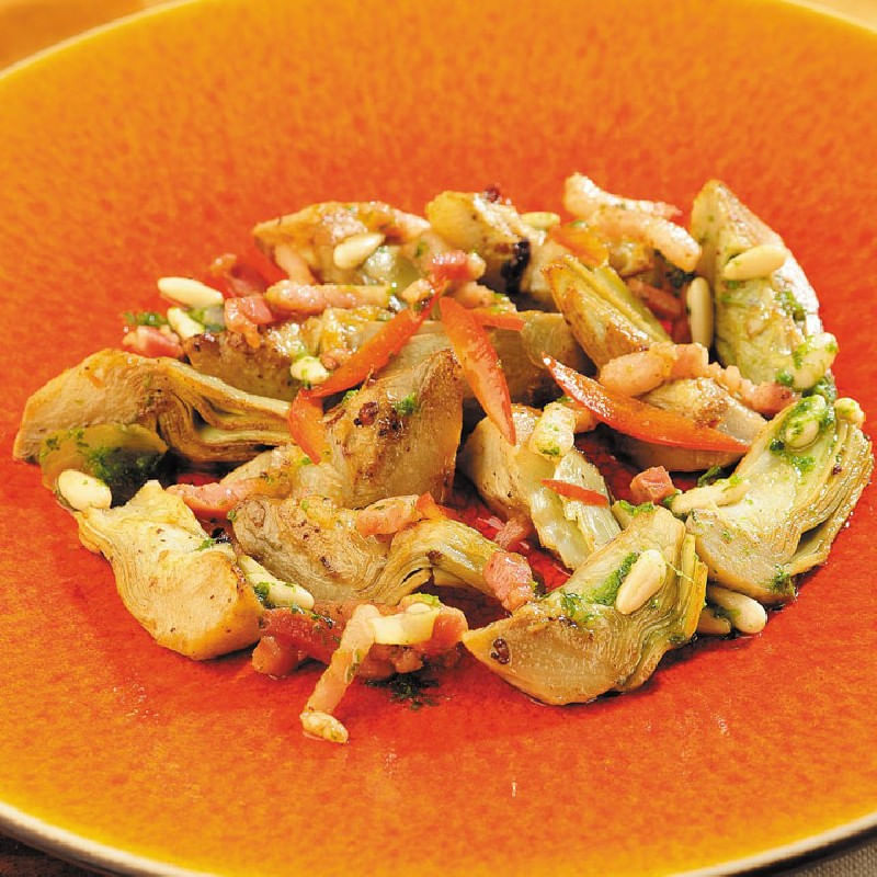 Alcachofas-salteadas-con-vinagreta-a-la-mostaza