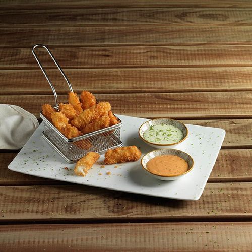 Fingers de halibut dos salsas