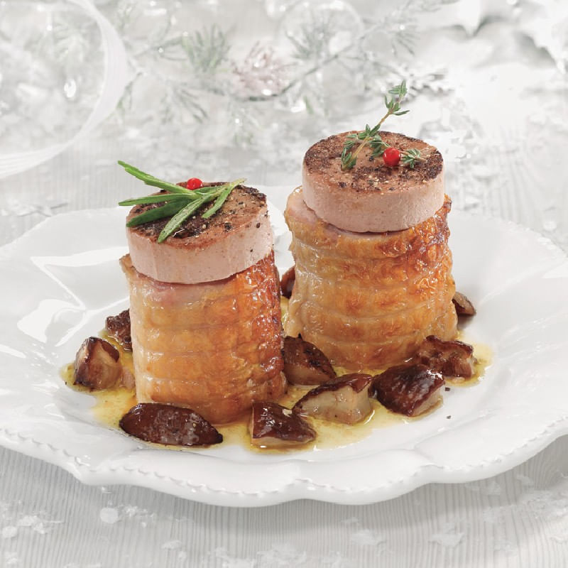 Miniredondos-de-bacon-datil-o-jamon-queso-con-foie-y-boletus