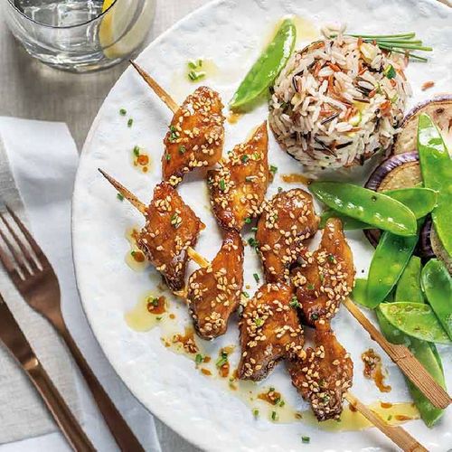 Brochetas de Heura caramelizadas