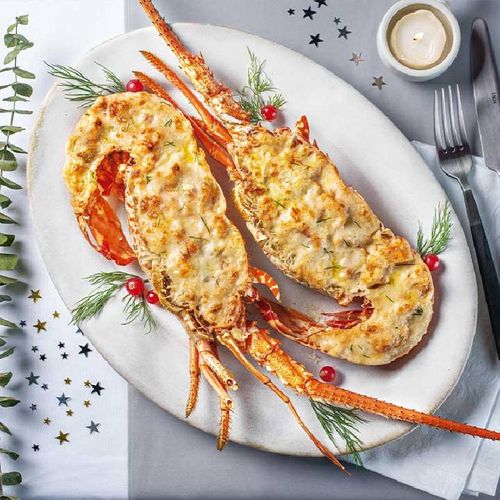 Media langosta gratinada