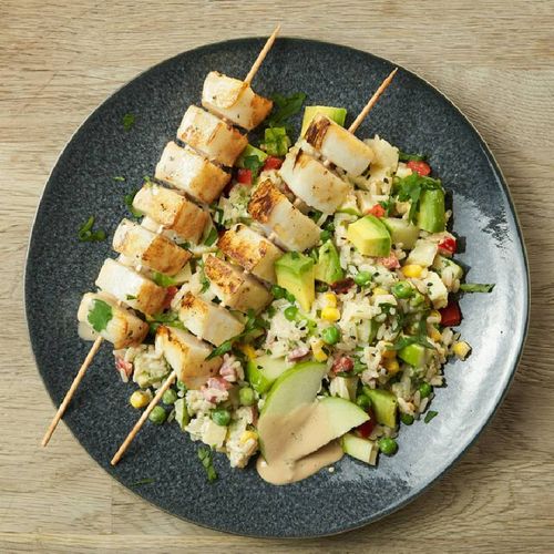 Broquetes de "xoc" bbq & amanida