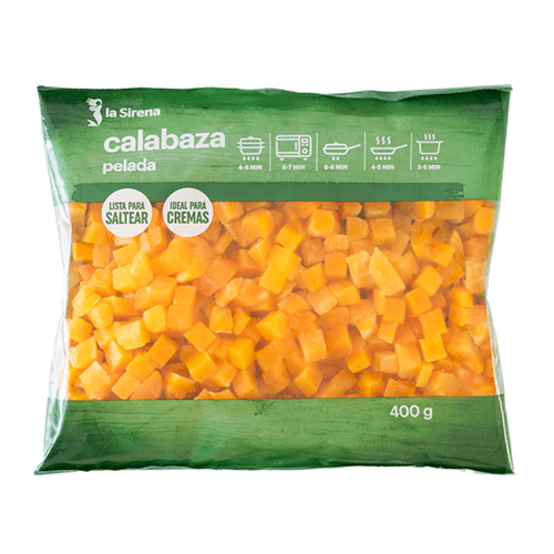 Calabaza pelada a dados