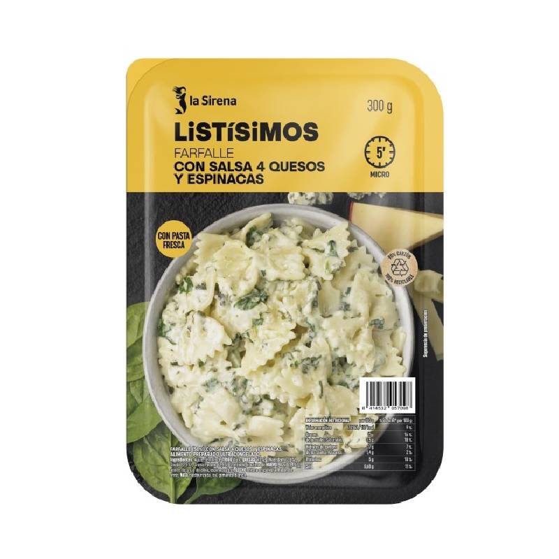 Farfalle-con-salsa-4-quesos-y-espinacas