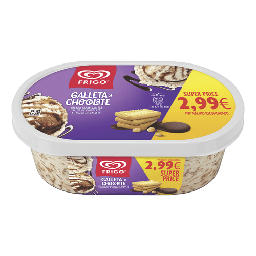 Terrina de gelat de galeta amb xocolata Frigo
