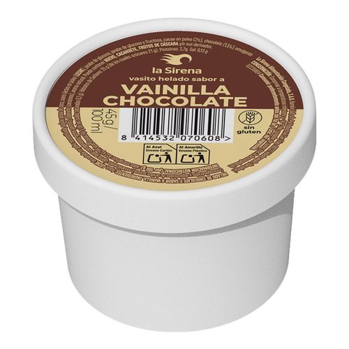 Vasito helado vainilla y chocolate