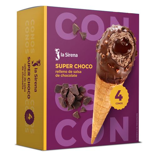 Cons gelats farcits de xocolata