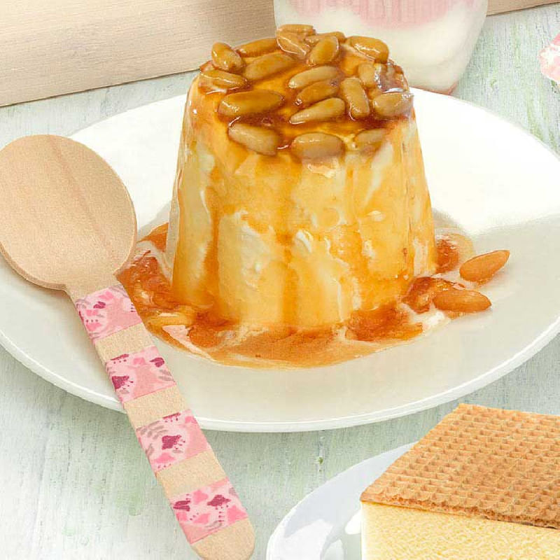 Flan-helado-con-piñones