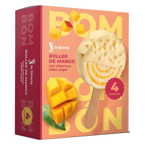 Bombon roller mango cobertura yogur