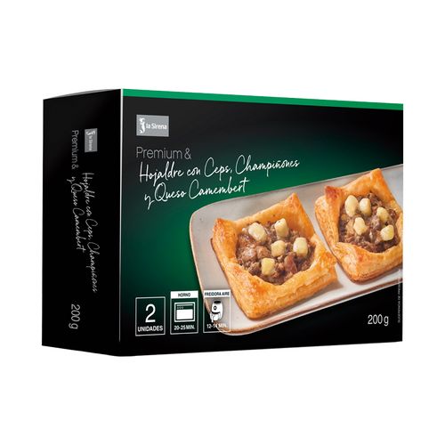 Hojaldre con boletus, champiñones y camembert Premium