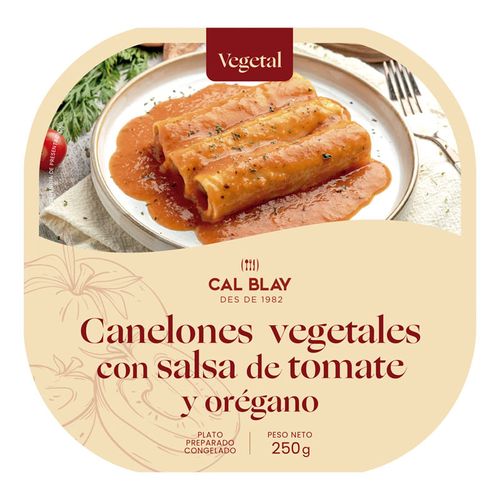 Canelones vegetales con bechamel de tomate Heura