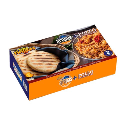 Arepes amb pollastre desfilat