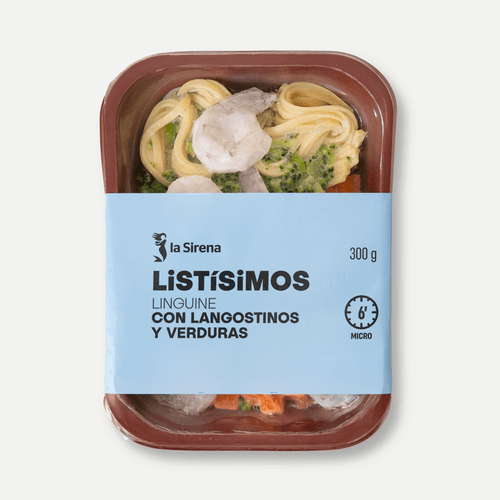 Linguine con verduras y gambón Listísimos
