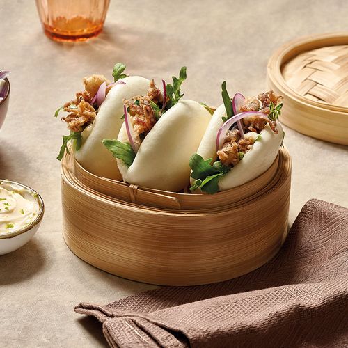 Bao de chipirones crujientes con mayonesa de cítricos