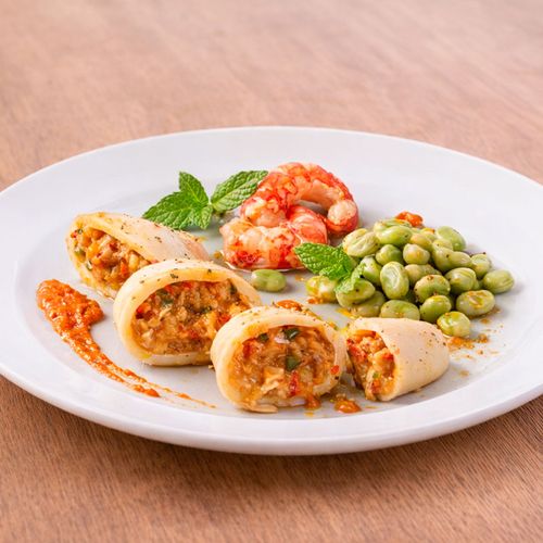 Calamares rellenos de gambón