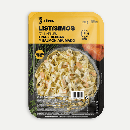 Tallarines a les fines herbes amb salmó Listísimos