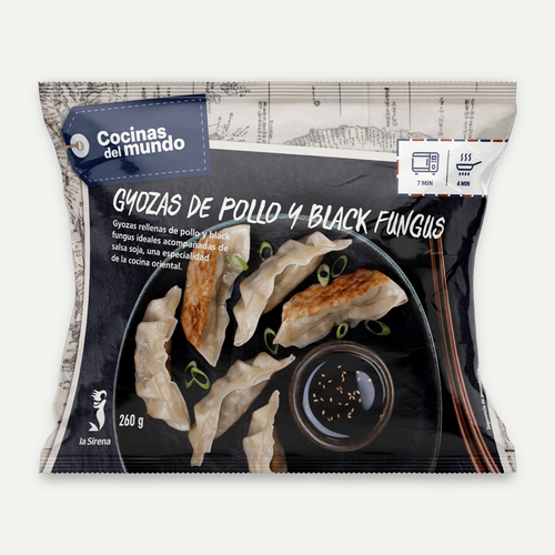 Gyozas de pollo y black fungus