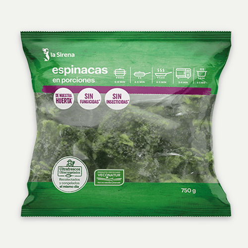 Espinacas porciones