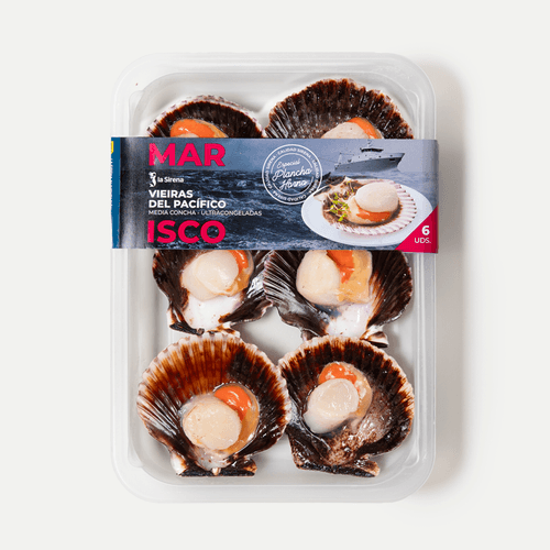 Vieira pacífico media concha