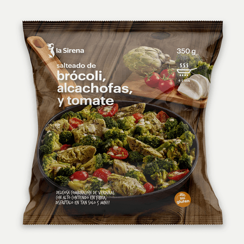 Saltat carxofes, bròcoli i tomàquet B.350g