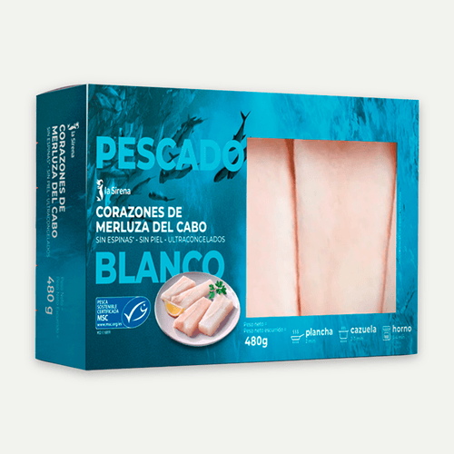 Corazones de merluza del Cabo MSC
