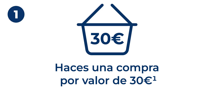 1- Haces una compra por valor de 30€