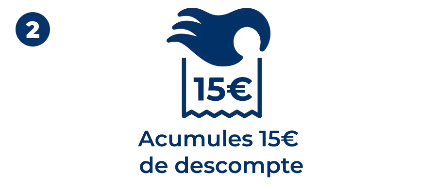2- Acumules 15€ de descompte