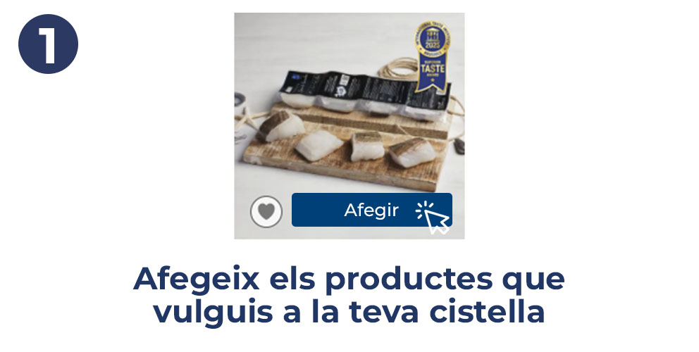 1- Afegeix els productes a la cistella
