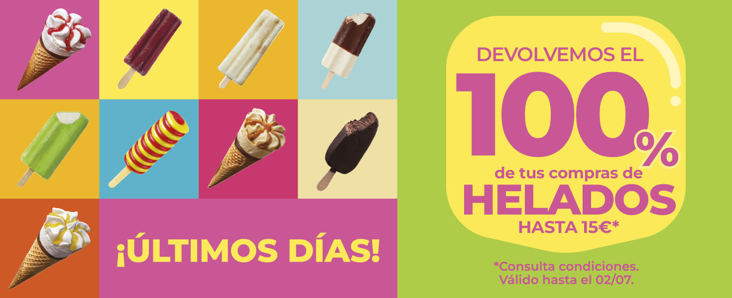  te devolvemos el 100% de tu compra en helados