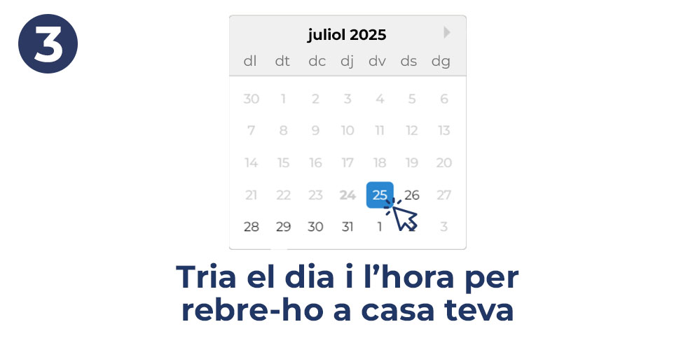 3- Tria el dia i hora per rebre la teva comanda