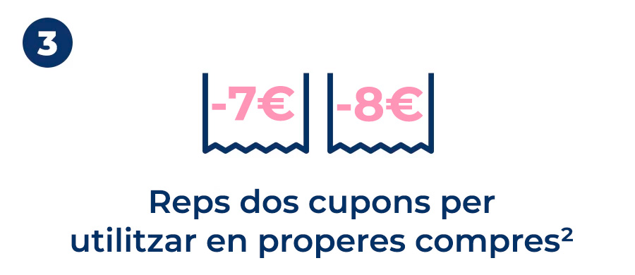 3- Reps dos cupons per gastar