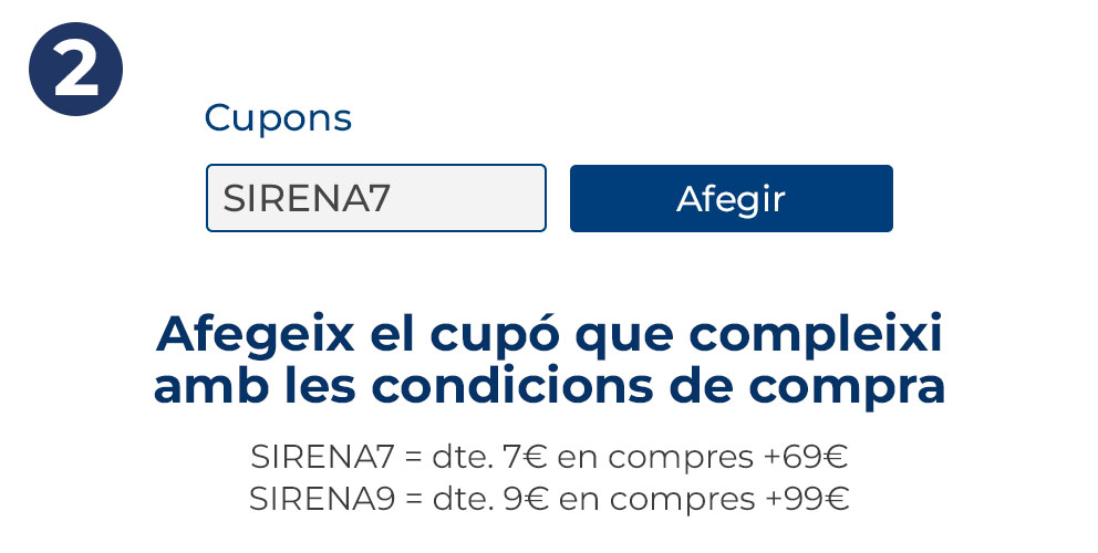 2- Afegeix el cupó